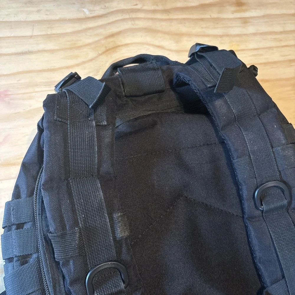 Black Military Tactical Backpack USA Patch Preowned Very Good Unbranded